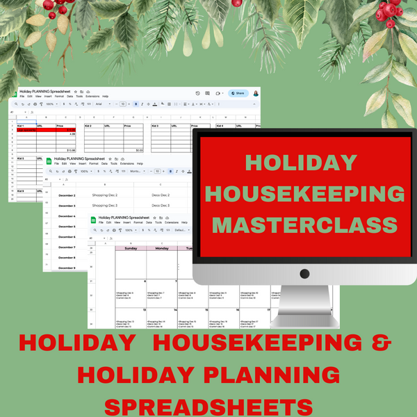 Holiday Housekeeping And Holiday Planning Spreadsheet