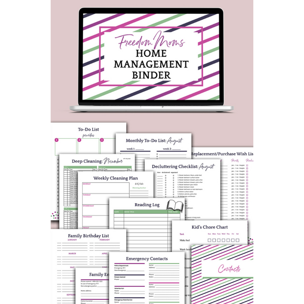 Freedom Moms Home Management Printables Binder – Freedom Moms Store