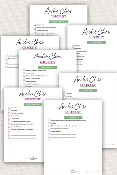 Anchor Chore Checklists (pdf)